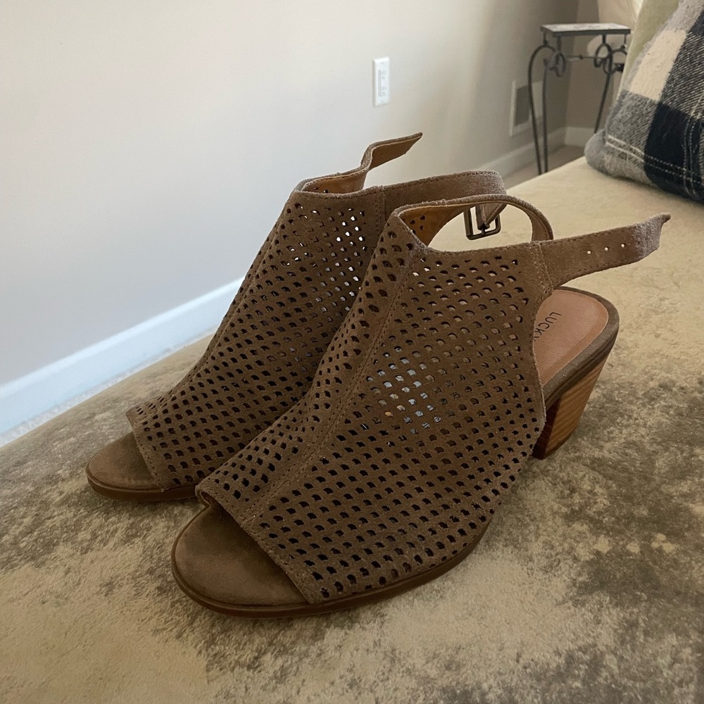 Lucky Brand Peep Toe Wedge Heels